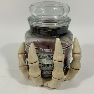 2011 Yankee Candle Boney Bunch Skeleton Hand Halloween Candle Jar Holder Coaster 6