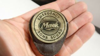 G Mack Trucks Emergency Bomb Squad Leather Back Pin Button
