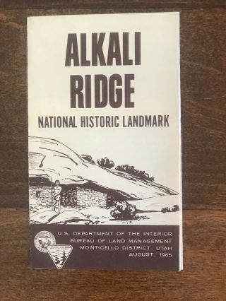 1965 Brochure U.  S.  Department Of The Interior Alkali Ridge National Historic La