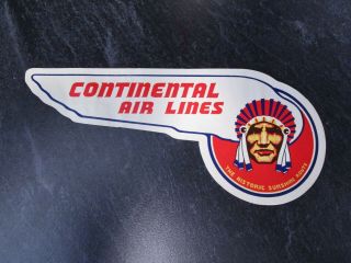 Vintage C1940 Luggage Label - Continental Airlines - The Historic Sunshine Route