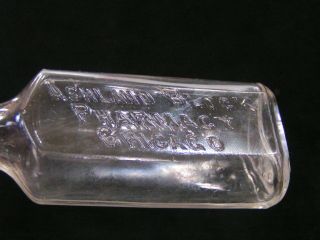 Vintage Chicago Bottle - Ashland Block Pharmacy - 4 " H X 1 1/2 " W - Rare