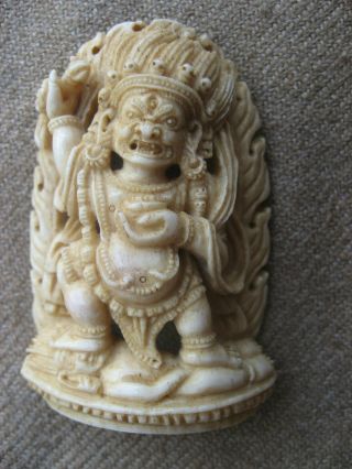 Antique Master Qality Handmade Yak Bone Vajrapani Buddha Rupa,  Nepal