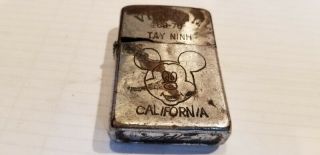 Zippo Lighter 1969 Vietnam War 69 - 70 Tay Ninh Mickey Mouse California
