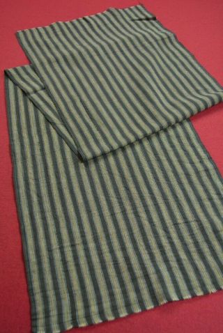 Ve41/85 Vintage Japanese Fabric Cotton Antique Boro Patch Sumizome Shima 55.  5 "