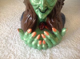 VINTAGE CERAMIC MOLD HALLOWEEN WITCH LIGHTED BLINKING SCARY SPOOKY 6