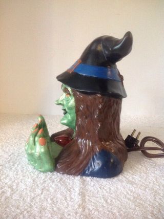 VINTAGE CERAMIC MOLD HALLOWEEN WITCH LIGHTED BLINKING SCARY SPOOKY 7