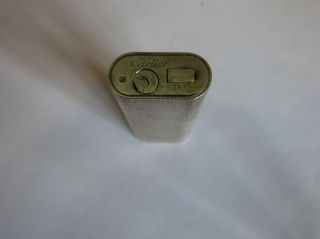 Cartier 7cm Oval Lighter - Silver Plated - Diamond Point Design 6