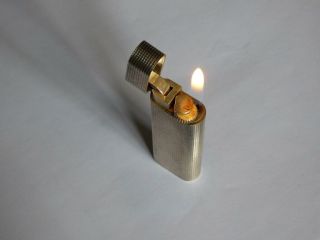 Cartier 7cm Oval Lighter - Silver Plated - Diamond Point Design 7