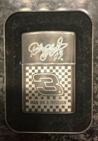 Dale Earnhardt 3 Black/silver Zippo Lighter - Nascar - Vintage - Racing - Refill