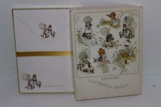 Vintage Holly Hobbie Stationary A Joy Shared Is Doubled - Rare & So Sweet