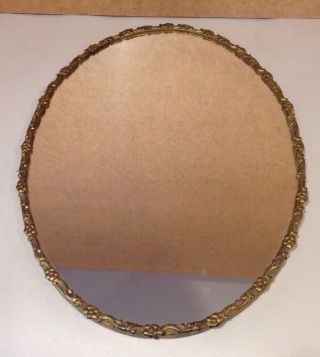 Vintage Heavy Brass Vanity/dresser Mirror Tray Oval Vanity Tray