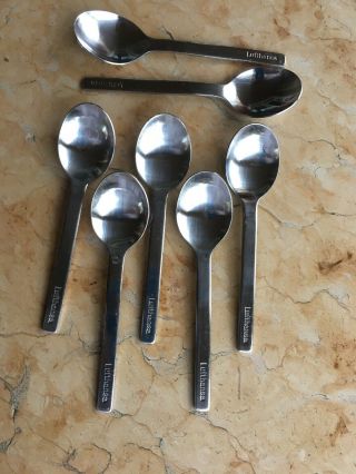 Seven Vintage Lufthansa Airlines Flatware Spoons 1983 To 1986 By Wmf