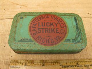 Vintage R.  A.  Patterson Tobacco Co.  Lucky Strike Richmond Va Cut Plug Tin