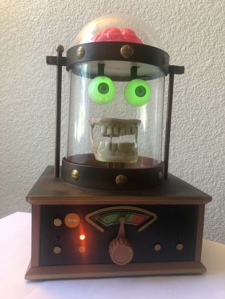 Offer Genmy Halloween Animated Decoration Talking Head Eyes Brain Electric Shock