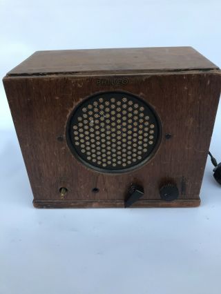 Antique Philco Model 901 Tube Intercom Radio Wood Case