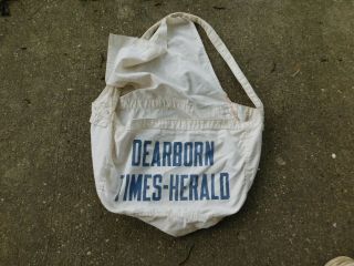 Vintage Dearborn Michigan Times Herald Newspaper Boy Delivery Bag