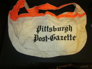 Vintage Pittsburgh Post Gazette Paper Boy Delivery Canvas Bag