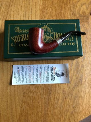 Vintage Peterson Sherlock Holmes Rathbone Smooth Silver Mounted Pipe 3