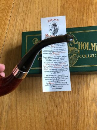 Vintage Peterson Sherlock Holmes Rathbone Smooth Silver Mounted Pipe 6