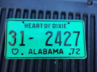 1972 Alabama License Plate Etowah County 31 Tag Yom