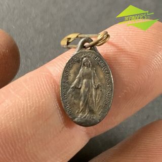 Antique Small Religious Icon Medallion Amulet Charm Catholic Badge