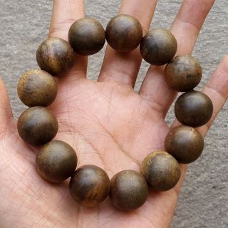18 Mm Natural Gaharu Buaya Agarwood Bracelet 13 Beads Aloeswood Ga22
