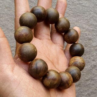 18 MM Natural Gaharu Buaya Agarwood Bracelet 13 Beads Aloeswood GA22 5