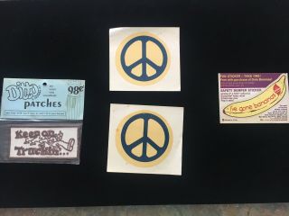 Vintage Decals From The 60s And 70s Peace Decals,  Ditto Keep On Trucking Patch