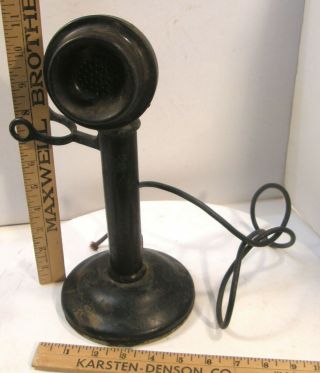 Antique Vintage Western Electric Candlestick Telephone Phone Missing Earpiece