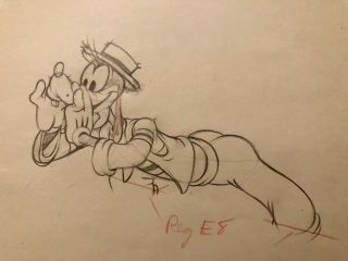 Goofy And Wilbur Production Drawing 1939 Very Rare Disney Animation