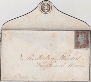 1852 Qv Saltcoats Mourning Cover With A 1d Penny Red Imperf Stamp To Church