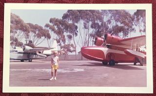 Vintage Photo 2 G73 Mallard Amphibian Aircraft Catalina California 1964