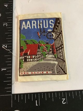 Vtg Aarhus Denmark Travel Souvenir Sew - On Patch Emblem Crest Badge