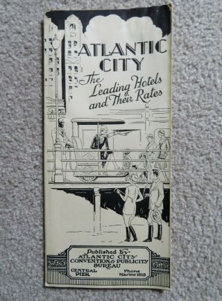 Rare 1928 – 1929 Atlantic City N.  J.  Illustrated Hotels & Rates Brochure Guide
