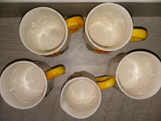 Vintage Sears Merry Mushroom (4) Coffee Mugs Cups (1) Creamer Japan EUC 1970s 4