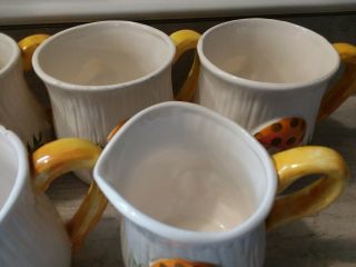 Vintage Sears Merry Mushroom (4) Coffee Mugs Cups (1) Creamer Japan EUC 1970s 6