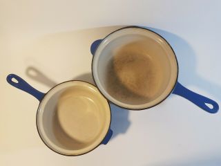 Le crueset 22 And 18 Cast Iron Sauce Pans 2