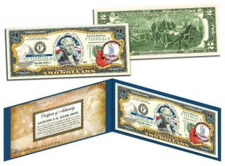 Virginia Statehood $2 Two - Dollar Colorized U.  S.  Bill Va State Legal Tender