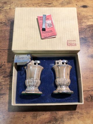 Antique Silverplated Ronson Mayfair Essex Lighters