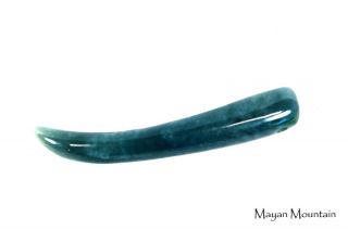 Natural Blue Guatemala Jadeite Jade Jaguar Tooth Claw Pendant Necklace Imperial