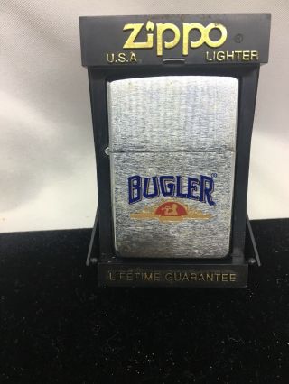 1997 Zippo Lighter With Plastic Display Box " Bugler Tobacco " Incentive