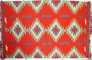 50 Off - Navajo Germantown Textile Tapestry Weave Diamonds 30 " X 18 " Ca 1880
