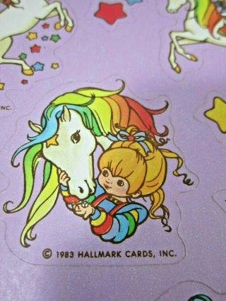 Hallmark 1983 Vintage Rainbow Brite Single Sticker Sheet Unicorn
