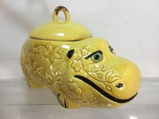 Rare Hippo Vintage Cookie Jar By Doranne Of California 14 " Yellow Version (cl)