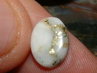 16to1 Mine Gold Quartz Cabochon 3.  3 Carat Gold Gemstone