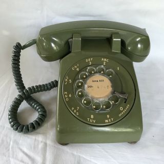 Vintage Stromberg Carlson Rotary Dial Telephone Avocado Green 1970s Usa