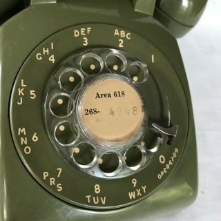 Vintage Stromberg Carlson Rotary Dial Telephone Avocado Green 1970s USA 2
