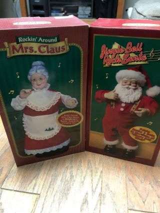 1998 Jingle Bell Rock Santa Dancing Automated Rock N Roll Santa Ms Claus