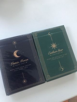 Esther Star And Violet Luna Moon Playing Cards.  Standard Edition By Bocopo