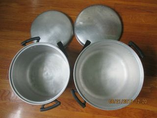 Two Vintage Mirro Cooking Pots One 10 Qt And One 8 Qt Still Look